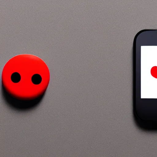 Image similar to Very tiny red alarm clock that looks like the iOS emoji and has the same colors, 3D clay render, 4k UHD, white background, isometric top down left view, diffuse lighting, zoomed out very far