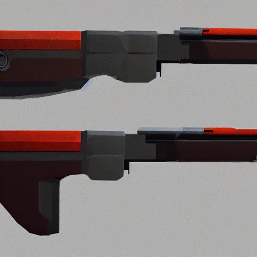 Prompt: double barrel shotgun, pale colors, low poly artstation