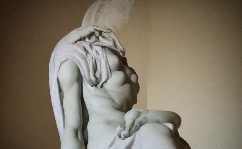 Image similar to “ statue of a women by michelangelo ”