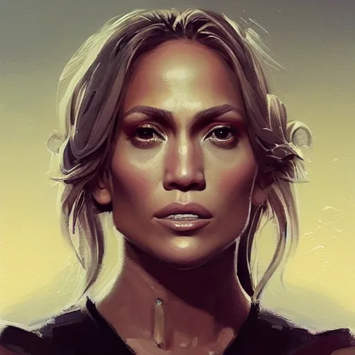 Prompt: “ portrait of jennifer lopez by greg rutkowski, young, attractive, highly detailed portrait, scifi, digital painting, artstation, concept art, smooth, sharp foccus ilustration, artstation hq ”