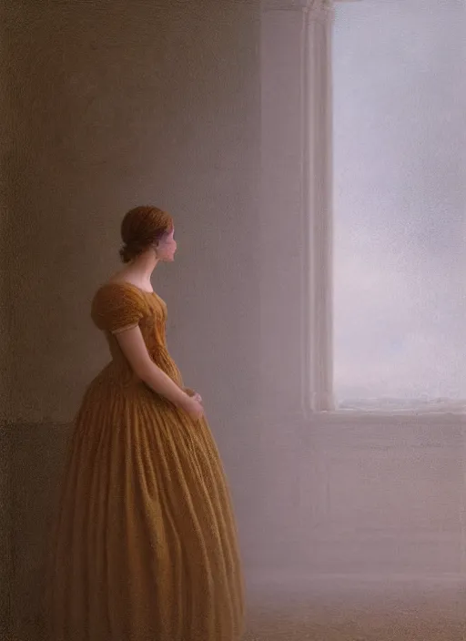 Prompt: portrait of a young woman, wearing a dress, by ivan fedorovich, by ernesto strigelly choultse, cinematic lighting