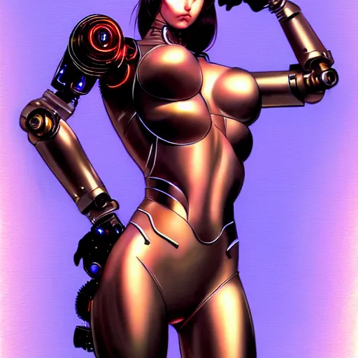 Prompt: fantasy cyborg woman, art by hajime sorayama, sharp focus, illustration, highly detailed, concept art, matte, trending on artstation,, h 6 4 0