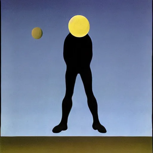 Prompt: The man on the moon, by Rene Magritte