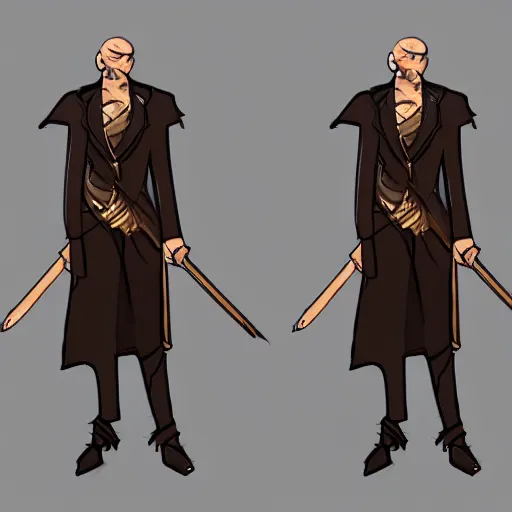 Prompt: A fantasy human character with similare vibes to a mob boss, dnd concept art
