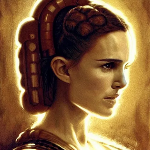 Image similar to natalie portman as princess leia in star wars, by jean - baptiste monge