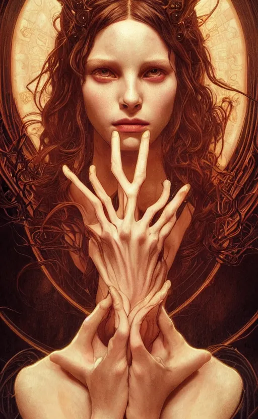 Image similar to portrait of pan from pan's labyrinth, deep focus, blade runner 2 0 4 9, fantasy, intricate, elegant, highly detailed, digital painting, artstation, concept art, matte, sharp focus, illustration, art by artgerm and greg rutkowski and alphonse mucha