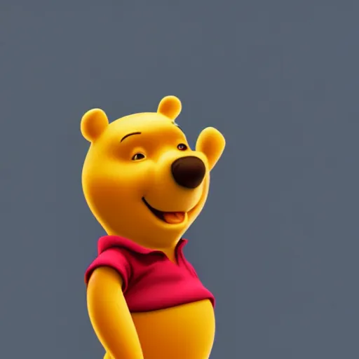 Prompt: maya render of winnie the pooh, 3d digital art, studio lighting