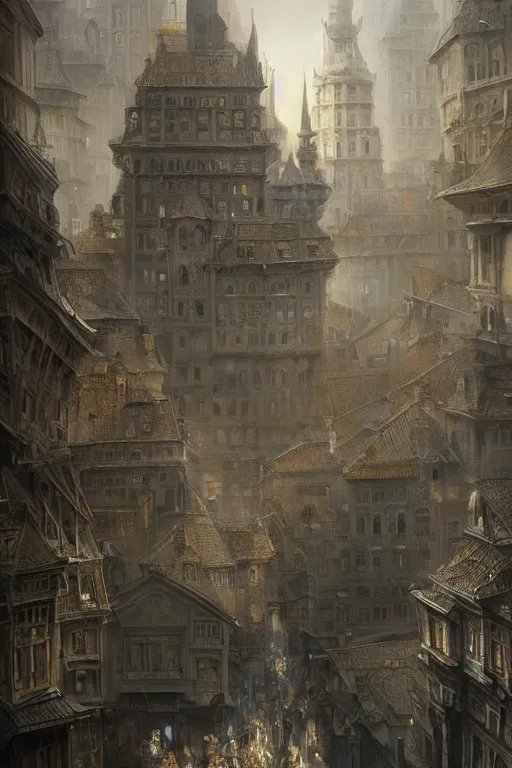 Prompt: breathtaking detailed painting of a city made of pages of paper, buildings covered in flying white pages, the sun shining on people of paper, rembrandt style, elegant, highly detailed, artstation, concept art, matte, sharp focus, art by tom bagshaw, and quentin mabille