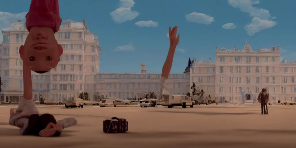 Prompt: a very high resolution image from a new movie, three point perspective, upside - down beautiful scenery, shining, photorealistic, photography, directed by wes anderson