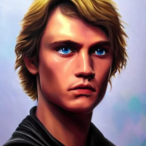 Image similar to anakin skywalker highly detailed oil painting portrait