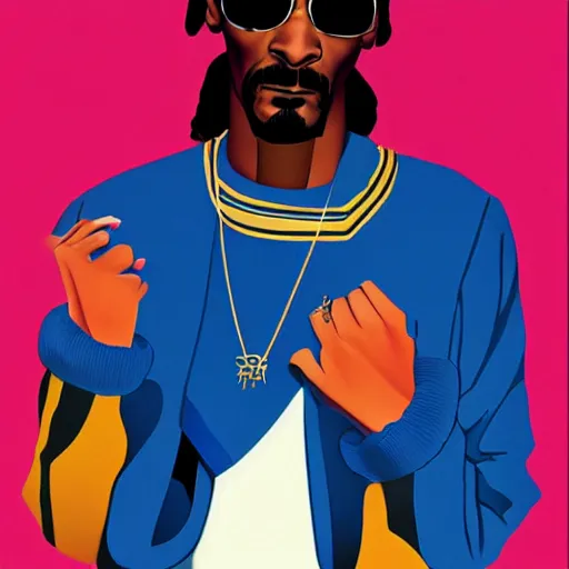 Prompt: snoop dogg illustrated by hiroshi nagai