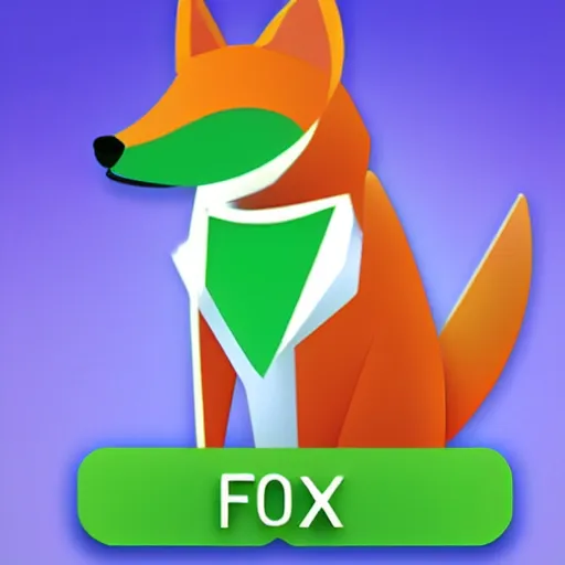 Prompt: green and white banking app icon that looks like a fox