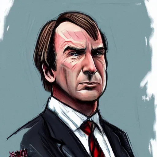 Image similar to saul goodman sketch, epic