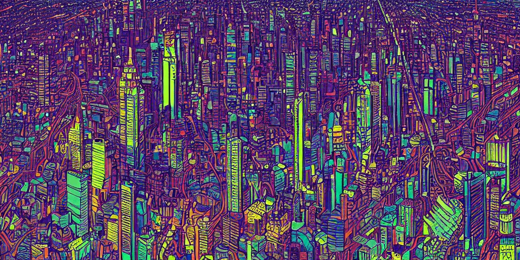 Image similar to koyaanisqatsi, by Dan Mumford