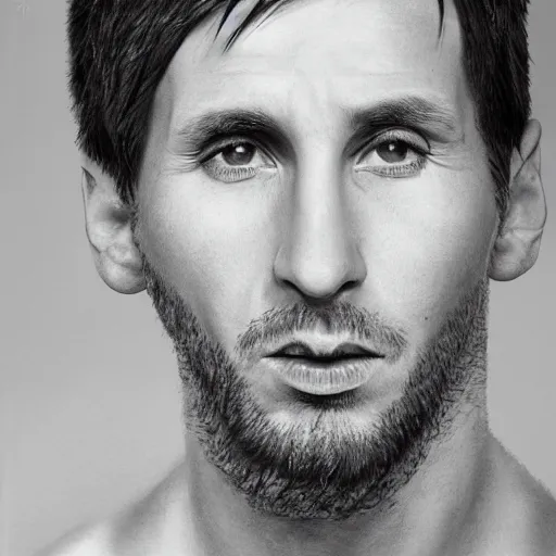 Image similar to a portrait of Lionel Messi, Photo, studio lighting, realistic