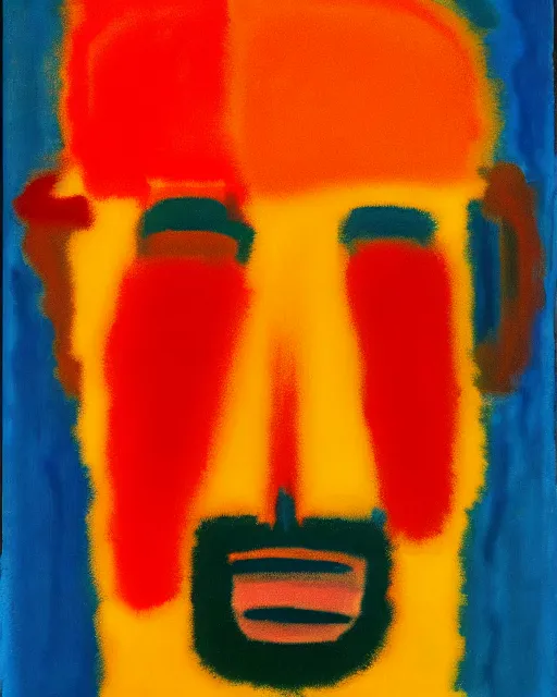 Prompt: Portrait of a human face, by Mark Rothko
