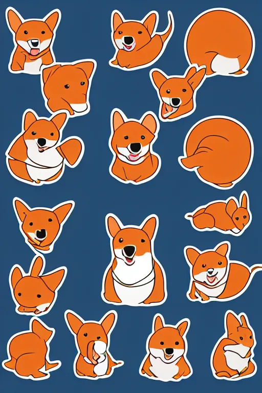 Image similar to Portrait of a corgi as a sumo wrestler, sticker, colorful, illustration, highly detailed, simple, smooth and clean vector curves, no jagged lines, vector art, smooth