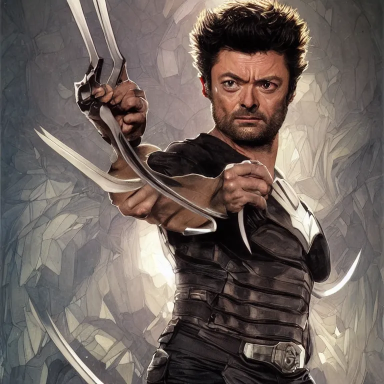 Image similar to Karl Urban as Wolverine, highly detailed, digital painting, artstation, concept art, smooth, sharp focus, illustration, ArtStation, art by artgerm and greg rutkowski and alphonse mucha and J. C. Leyendecker and Edmund Blair Leighton and Katsuhiro Otomo and Geof Darrow and Phil hale and Ashley wood and Ilya repin and Charlie Bowater