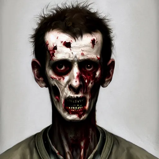 Image similar to head portrait of a slim and young stephen morrissey as a zombie acting coy, 7 days to die zombie, fine art, award winning, intricate, elegant, sharp focus, cinematic lighting, rimlight, digital painting, 8 k concept art, art by z. w. gu, art by brom, art by michael hussar, 8 k
