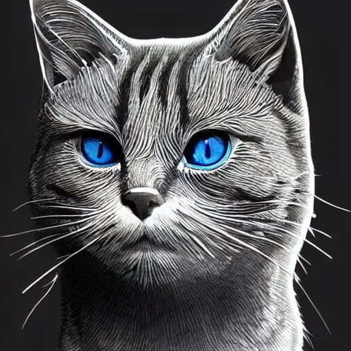Image similar to cat as liquid, highly detailed, smooth, artstation, digital illustration
