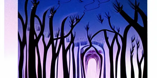 Image similar to night landscape, magical realism, storybook realism, fantasy, by eyvind earle