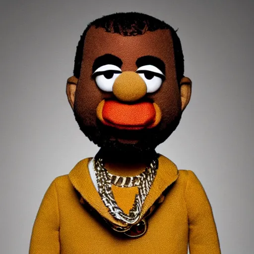 Prompt: kanye as a muppet