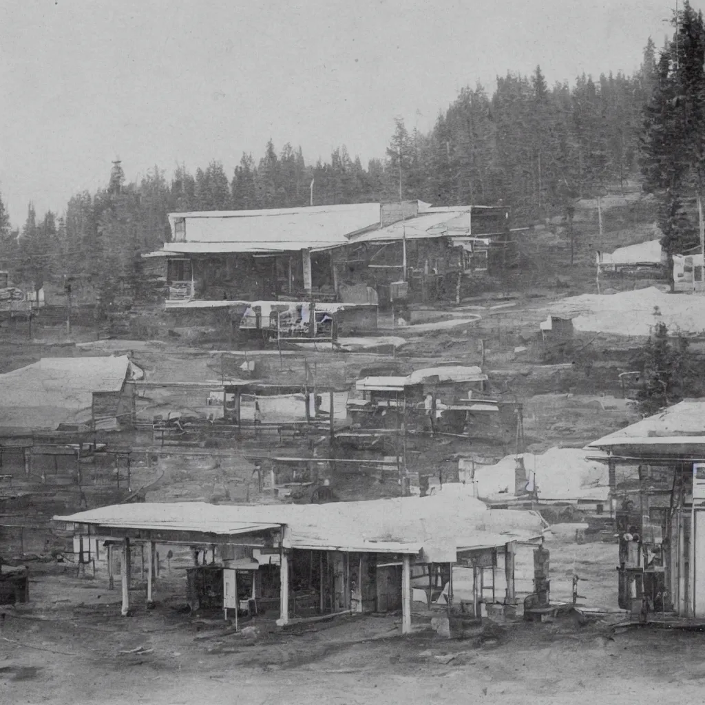 Image similar to photograph of a siberian gas station