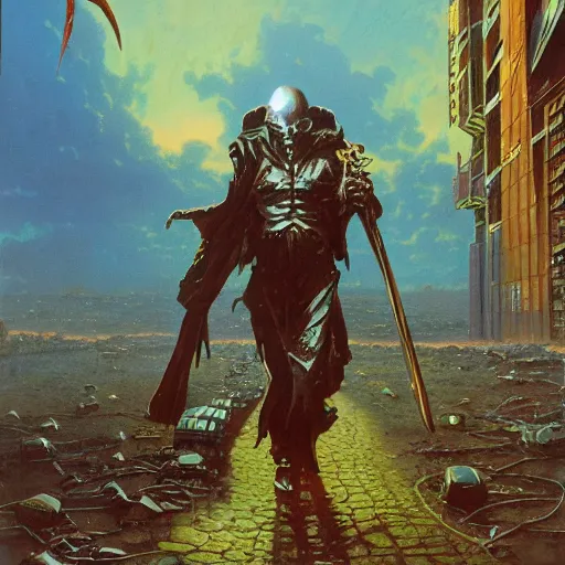 Image similar to ordinary evil man by bruce pennington and jeff easley, 8 k resolution