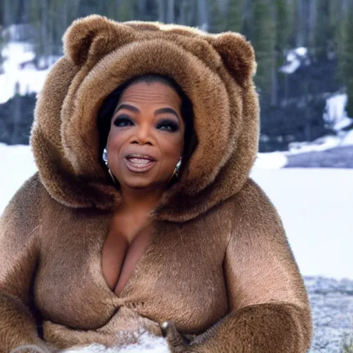 Image similar to oprah caught in a bear trap in yellowstone park