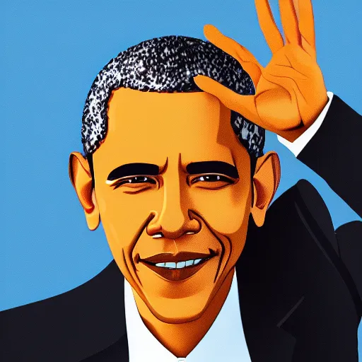 Image similar to portrait of Barack Obama, illustrated by Hayao Miyazaki, high quality, digital art