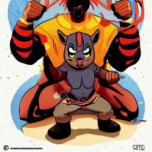 Image similar to kanye west as a thundercat, pixar cute, art by joe mudureira + Tim Shumate + Ross Tran