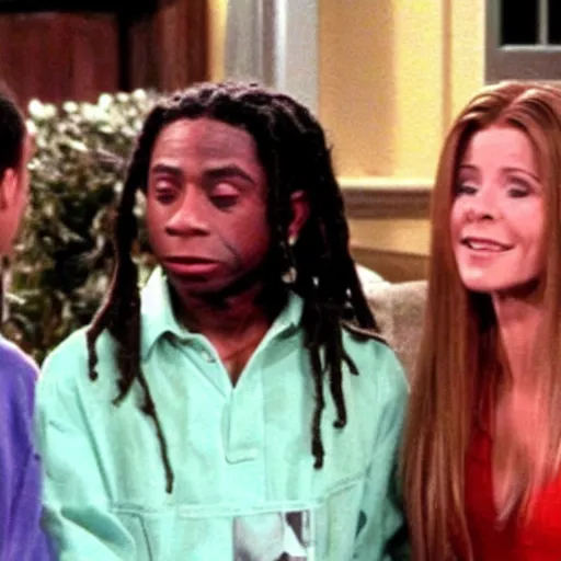 Prompt: a tv still of Lil' Wayne starring in Friends (1999)
