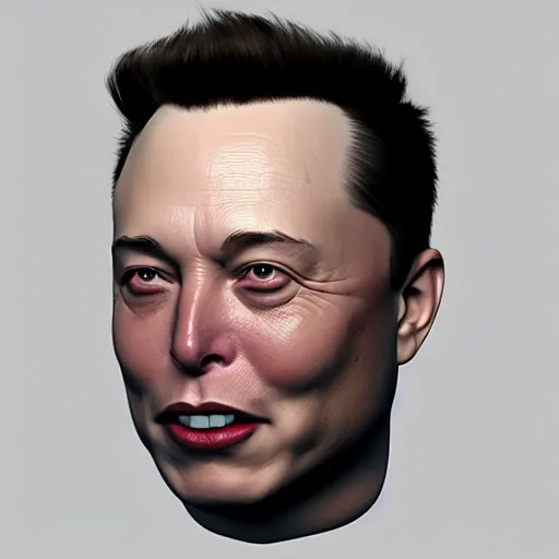 Prompt: elon musk head 3 d model, zbrush, wireframe, retopology, artstation, digital human