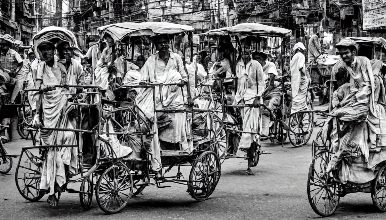 Prompt: calcutta rickshaw