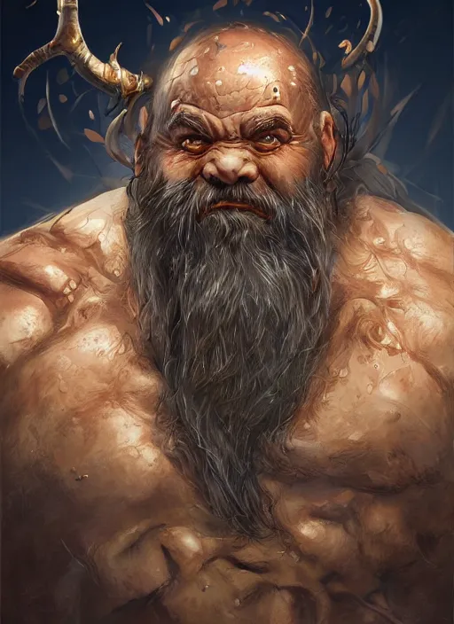 Image similar to a higly detailed airbrush full body shot and face portrait painting of a grim brute male dwarf male character, dynamic lighting, ambient lighting, deviantart, art by artgerm and simon bisley and karol bak