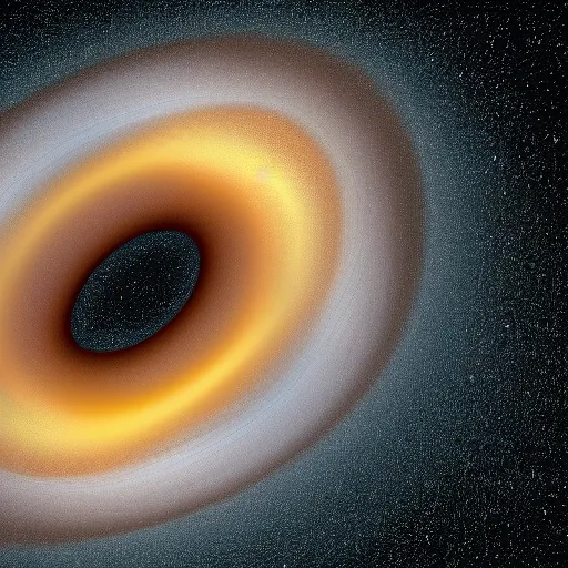 Image similar to rotating black hole distorting the fabric of space - time, seen through a doorway, high definition astrophotography