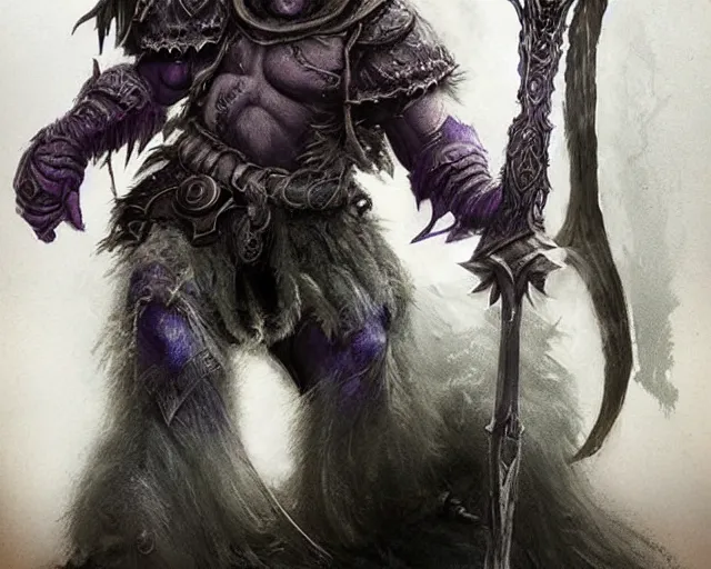 Image similar to paul walter hauser as a drow berserker, fantasy art, d & d, extremely detailed, high quality, award - winning,