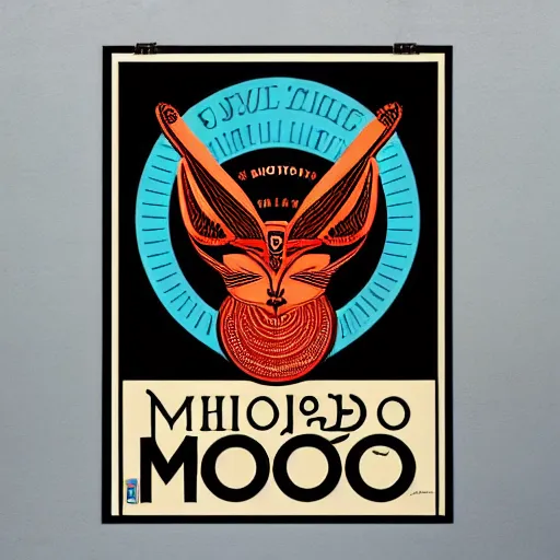 Image similar to shepard fairey poster of modern moloch