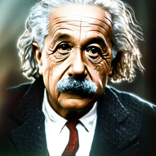 Image similar to moviestill of albert einstein as tony stark in ironman