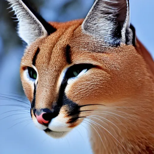 Image similar to high quality closeup shot of a caracal