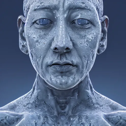 Image similar to a sculpture made of water in the shape of a human head, on the ocean water, water manipulation photoshop, cgsociety, cinematic, in the style of johnson tsang, long shot, hyper detailed, hyper realistic, ray tracing, 8 k resolution, sharp focus, realistic water, award winning