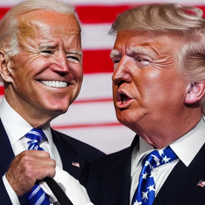 Prompt: joe biden and donald trump in a boxing match, detailed sharp photo