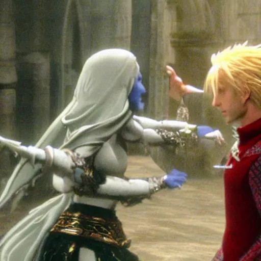 Image similar to Tellah calls Edward a \'Spoony Bard\' in Final Fantasy IV, Live Action Screen Capture