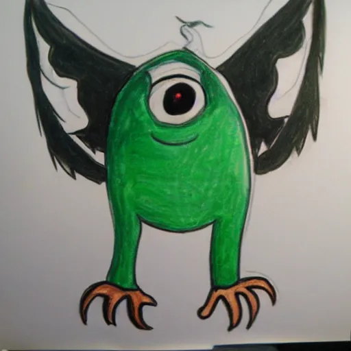 Image similar to monster with 4 wings, child drawing