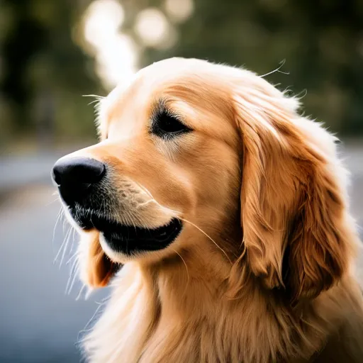 Image similar to golden retriever, dog, depth of field, centered, photo