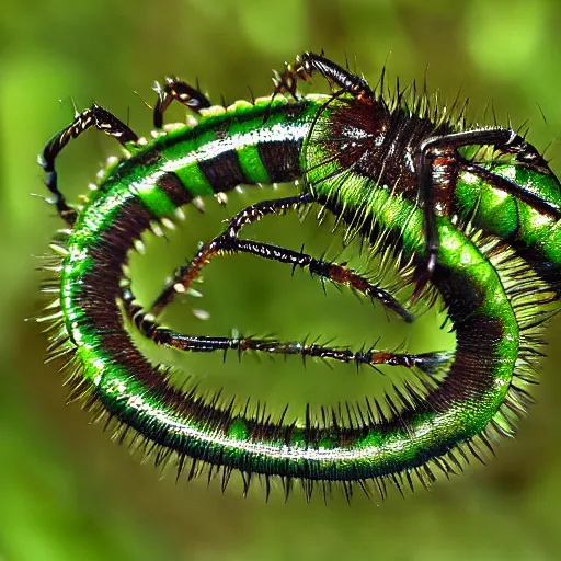 Image similar to jumping centipede, nature, macro, green