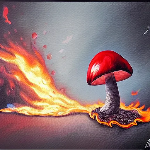 Image similar to ❤🔥🍄🌪, trending on art station, highly realistic surrealist art