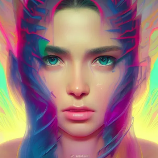 Prompt: young woman, gorgeous face, vaporwave aesthetic, synthwave, colorful, psychedelic, broken, shattered, beaten, sadness, crying, tears, artstation, concept art, smooth, extremely sharp detail, finely tuned detail, 8 k, ultra sharp focus, illustration, art by artgerm and greg rutkowski and alphonse mucha