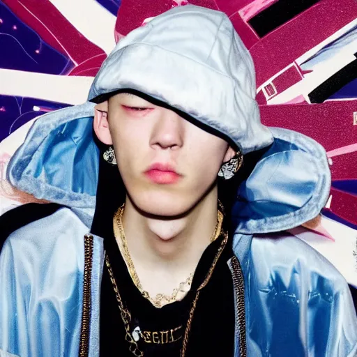 Prompt: bladee album cover smooth detailed