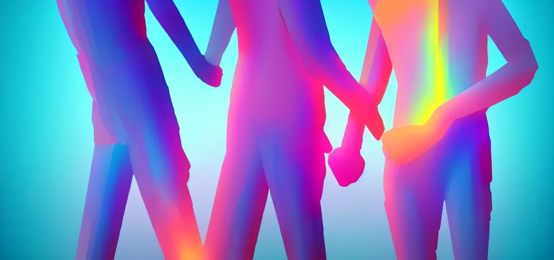 Image similar to xray photoshoot of couple hand holding, colourful vfx art, art by hsiao - ron cheng & james jean - presented as magazine collage style, volumetric light, colourful, sharp, detailed, digital painting, illustration, illustration, magazine collage, highly detailed, intricate detail, unreal engine, octae render, pinterest, behance, art station